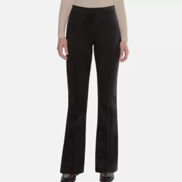 NEW Matty M Womens S Black Flared Pants Soft Faux Suede Dress Pants - Picture 1 of 8